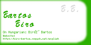 bartos biro business card